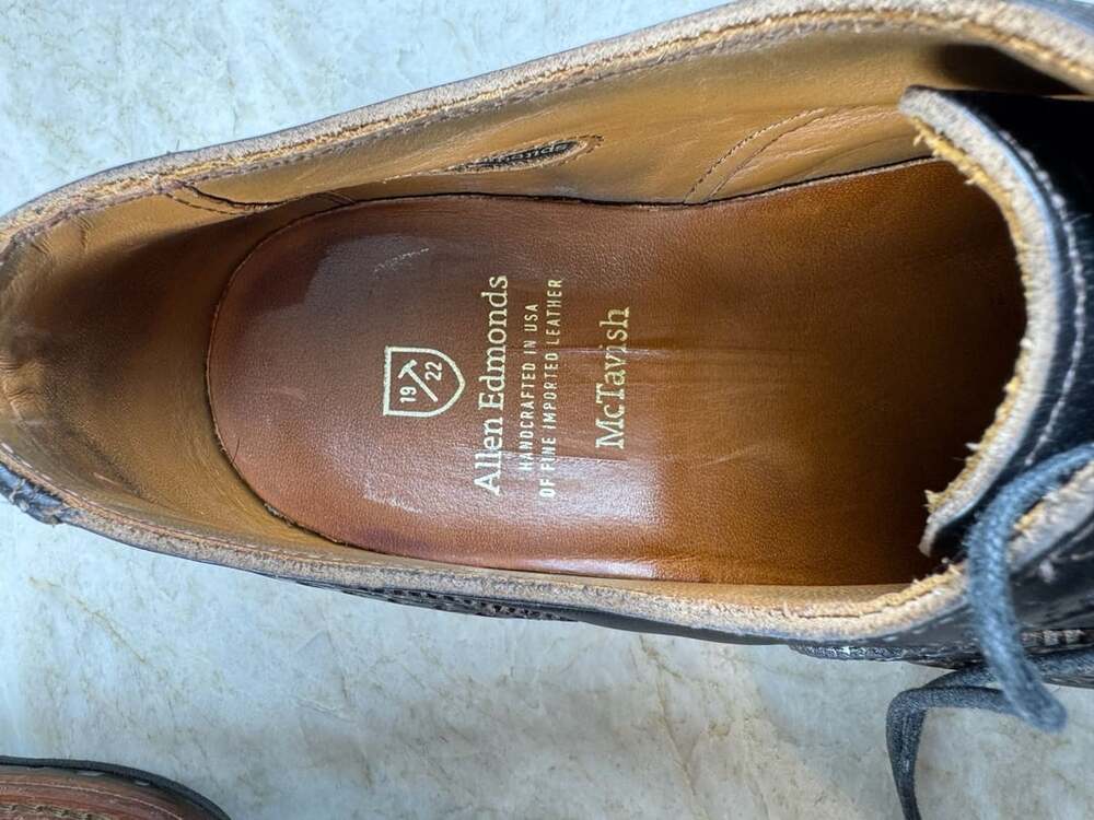 Allen Edmonds McTavish Wingtip Oxford Black Leather Men’s Shoes Size 8.5 - Picture 9 of 16